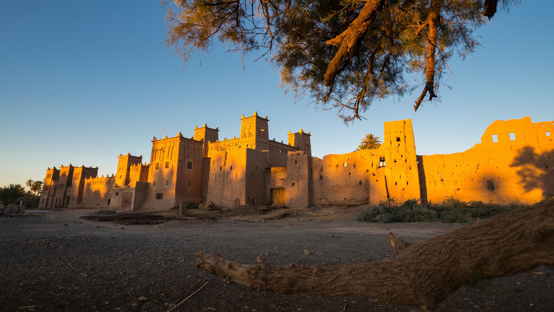 Sunrise Over a Kasbah in the Atlas Mountains